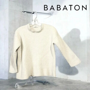 Babaton, Weatherford Sweater, Merino Wool, Small, Off-White ❄️